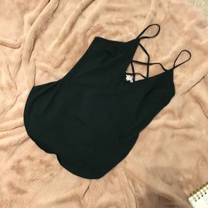 Army green cross tank top